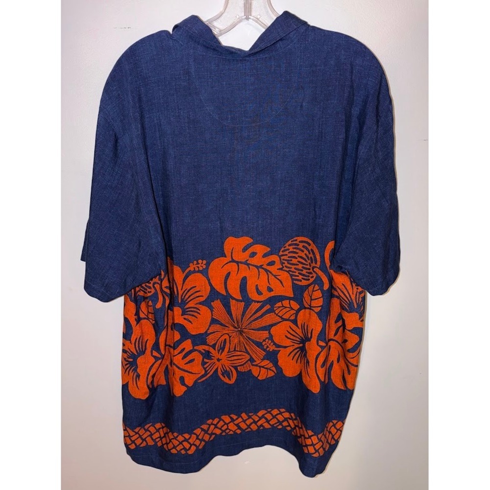 Tommy Bahama Auburn Tigers Collegiate Series Shirt Mens XXL Navy Orange Rayon - Picture 5 of 5